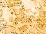 Widok kościoła z planu perspektywicznego, 2 połowa XVIII w.